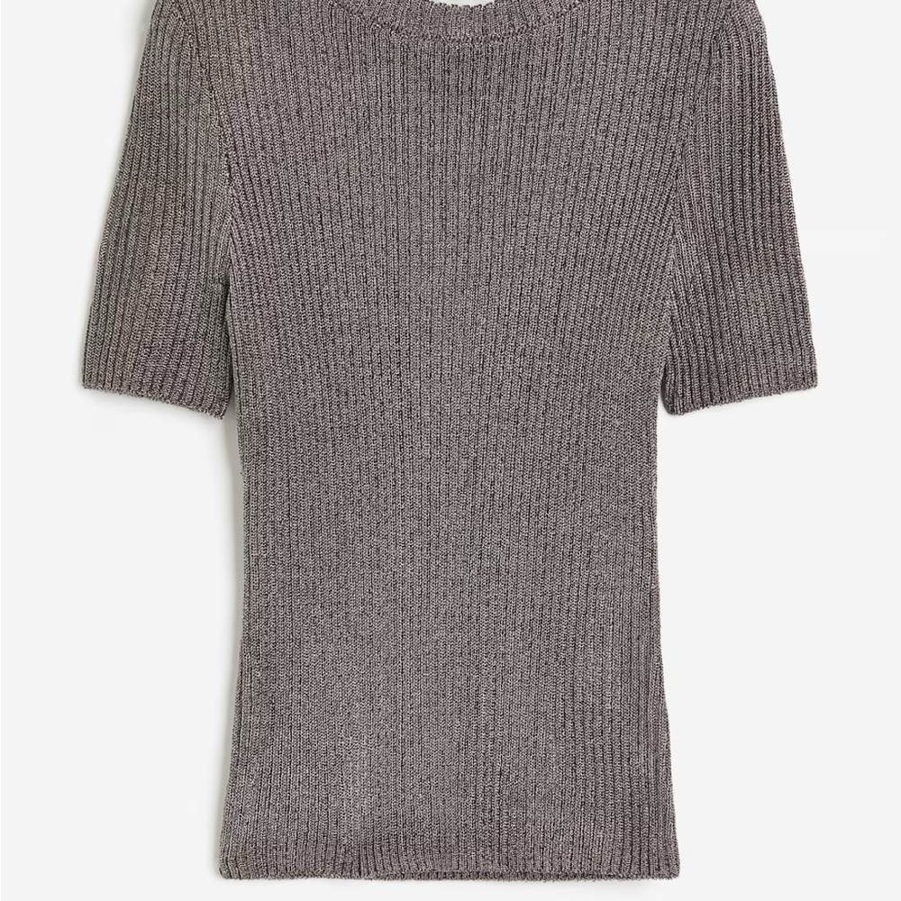 H&M Metallic Ribbed Knit Top